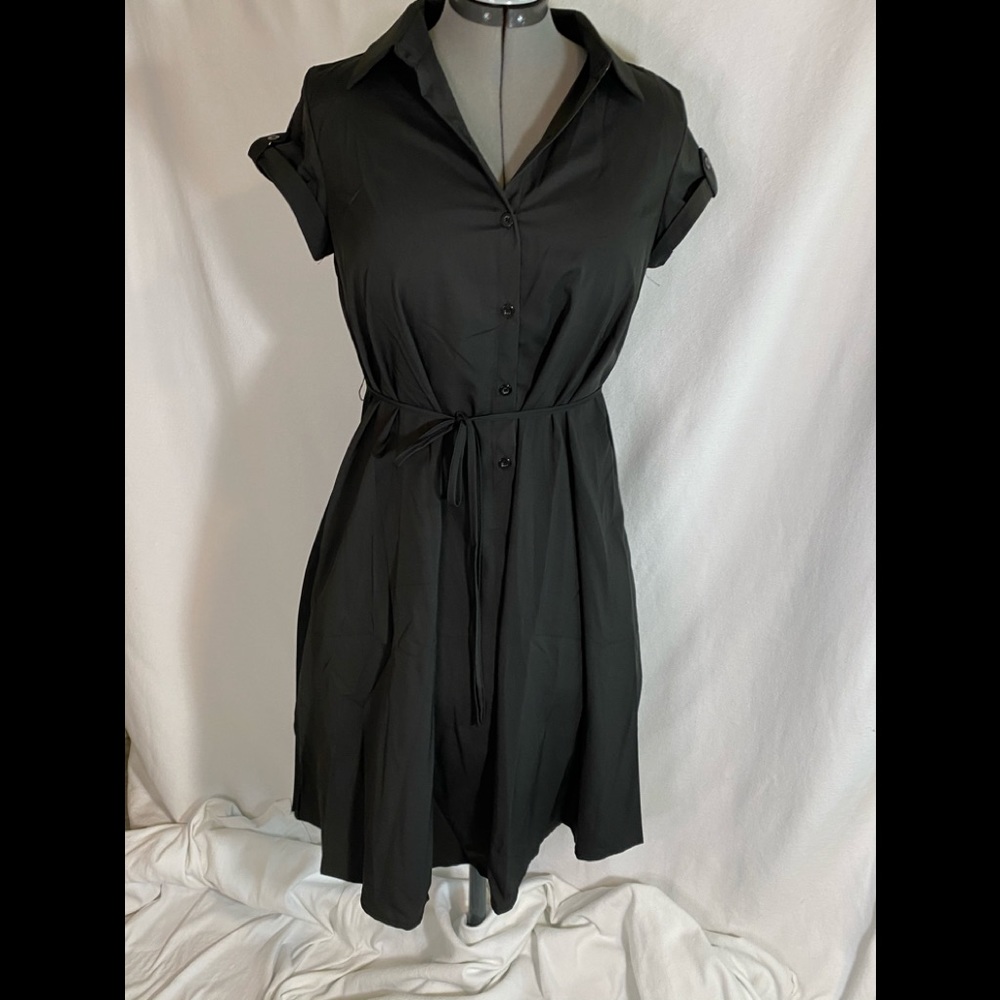 Classic black collar dress
